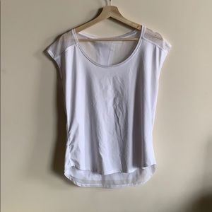White work out mesh top